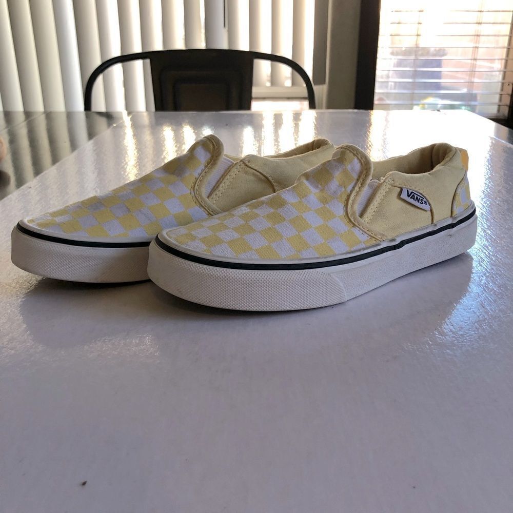 VANS Yellow Checker Board Sneakers Size 2